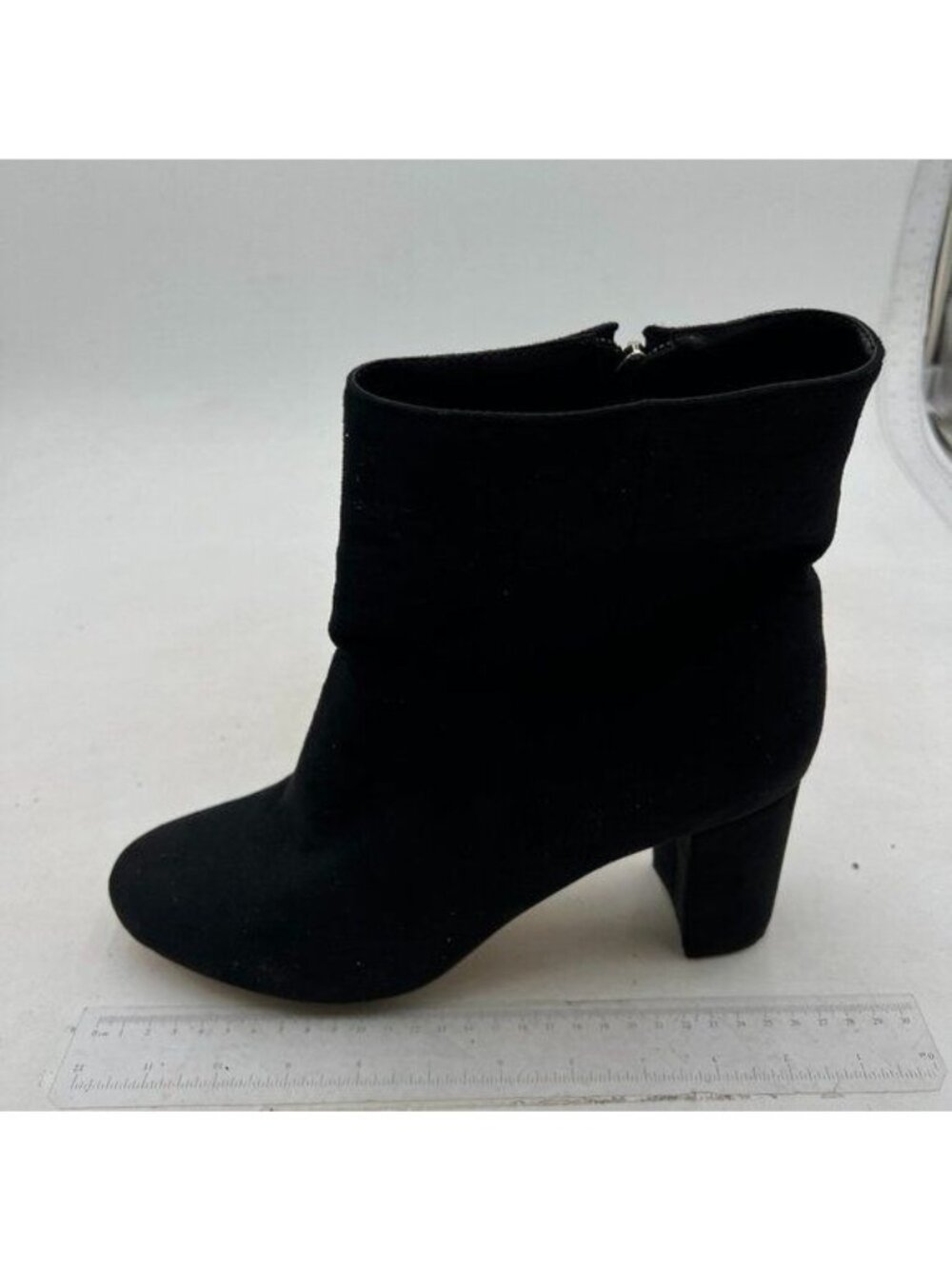 Black Women Almond Toe Chunky Heel Handmade Ankle Booties Elegant Ladies Boots